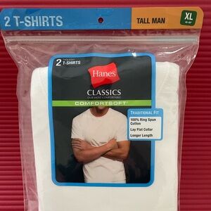 Hanes Men's White ComfortSoft T-Shirts - 2 Pack